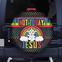 LGBT Not Today Jesus Spare Tire Cover Rainbow Christmas DT04 - Wonder Print Shop
