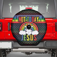LGBT Not Today Jesus Spare Tire Cover Rainbow Christmas DT04 - Wonder Print Shop