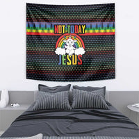 LGBT Not Today Jesus Tapestry Rainbow Christmas DT04 - Wonder Print Shop