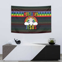 LGBT Not Today Jesus Tapestry Rainbow Christmas DT04 - Wonder Print Shop