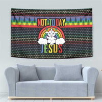 LGBT Not Today Jesus Tapestry Rainbow Christmas DT04 - Wonder Print Shop