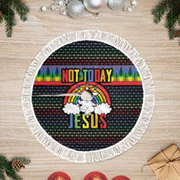 LGBT Not Today Jesus Tree Skirt Rainbow Christmas DT04 - Wonder Print Shop