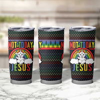 LGBT Not Today Jesus Tumbler Cup Rainbow Christmas DT04 - Wonder Print Shop