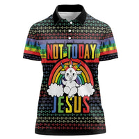 LGBT Not Today Jesus Women Polo Shirt Rainbow Christmas DT04 - Wonder Print Shop