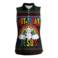 LGBT Not Today Jesus Women Sleeveless Polo Shirt Rainbow Christmas DT04 - Wonder Print Shop