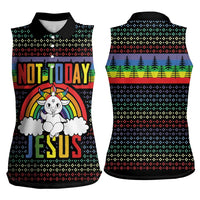 LGBT Not Today Jesus Women Sleeveless Polo Shirt Rainbow Christmas DT04 - Wonder Print Shop