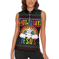 LGBT Not Today Jesus Women Sleeveless Polo Shirt Rainbow Christmas DT04 - Wonder Print Shop
