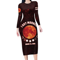 Blood Moon 2025 Family Matching Long Sleeve Bodycon Dress and Hawaiian Shirt Total Lunar Eclipse