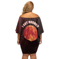 Blood Moon 2025 Family Matching Off Shoulder Short Dress and Hawaiian Shirt Total Lunar Eclipse