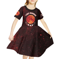 Blood Moon 2025 Kid Short Sleeve Dress Total Lunar Eclipse