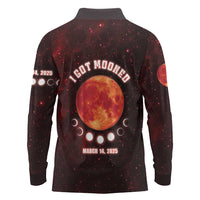 Blood Moon 2025 Long Sleeve Polo Shirt Total Lunar Eclipse