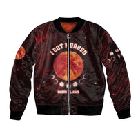 Blood Moon 2025 Sleeve Zip Bomber Jacket Total Lunar Eclipse