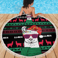 Llama Funny Beach Blanket Llama Christmas DT04 - Wonder Print Shop