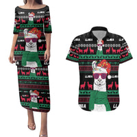 Llama Funny Couples Matching Puletasi and Hawaiian Shirt Llama Christmas DT04 - Wonder Print Shop