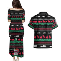 Llama Funny Couples Matching Puletasi and Hawaiian Shirt Llama Christmas DT04 - Wonder Print Shop