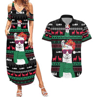 Llama Funny Couples Matching Summer Maxi Dress and Hawaiian Shirt Llama Christmas DT04 - Wonder Print Shop
