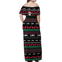 Llama Funny Off Shoulder Maxi Dress Llama Christmas DT04 - Wonder Print Shop