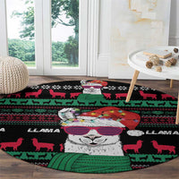 Llama Funny Round Carpet Llama Christmas
