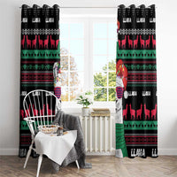 Llama Funny Window Curtain Llama Christmas DT04 - Wonder Print Shop