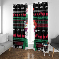 Llama Funny Window Curtain Llama Christmas DT04 - Wonder Print Shop