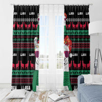 Llama Funny Window Curtain Llama Christmas DT04 - Wonder Print Shop