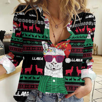 Llama Funny Women Casual Shirt Llama Christmas DT04 - Wonder Print Shop