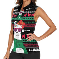 Llama Funny Women Sleeveless Polo Shirt Llama Christmas DT04 - Wonder Print Shop