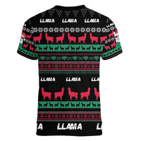 Llama Funny Women V-Neck T-Shirt Llama Christmas DT04 - Wonder Print Shop
