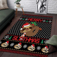 Merry Slothmas Area Rug Cute Sloth Christmas DT04 - Wonder Print Shop