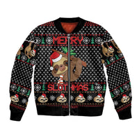 Merry Slothmas Bomber Jacket Cute Sloth Christmas DT04 - Wonder Print Shop