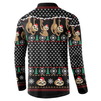 Merry Slothmas Button Sweatshirt Cute Sloth Christmas DT04 - Wonder Print Shop