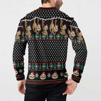 Merry Slothmas Button Sweatshirt Cute Sloth Christmas DT04 - Wonder Print Shop