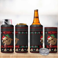 Merry Slothmas 4 in 1 Can Cooler Tumbler Cute Sloth Christmas DT04 - Wonder Print Shop