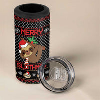 Merry Slothmas 4 in 1 Can Cooler Tumbler Cute Sloth Christmas DT04 - Wonder Print Shop