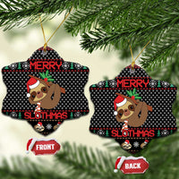 Merry Slothmas Ceramic Ornament Cute Sloth Christmas DT04 - Wonder Print Shop