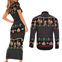 Merry Slothmas Couples Matching Short Sleeve Bodycon Dress and Long Sleeve Button Shirt Cute Sloth Christmas DT04 - Wonder Print Shop