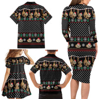 Merry Slothmas Family Matching Long Sleeve Bodycon Dress and Hawaiian Shirt Cute Sloth Christmas DT04 - Wonder Print Shop