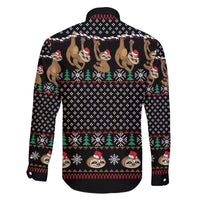 Merry Slothmas Family Matching Off The Shoulder Long Sleeve Dress and Hawaiian Shirt Cute Sloth Christmas DT04 - Wonder Print Shop