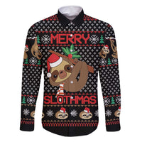 Merry Slothmas Family Matching Off Shoulder Short Dress and Hawaiian Shirt Cute Sloth Christmas DT04 - Wonder Print Shop