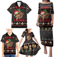 Merry Slothmas Family Matching Puletasi and Hawaiian Shirt Cute Sloth Christmas DT04 - Wonder Print Shop