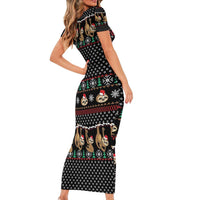 Merry Slothmas Family Matching Short Sleeve Bodycon Dress and Hawaiian Shirt Cute Sloth Christmas DT04 - Wonder Print Shop