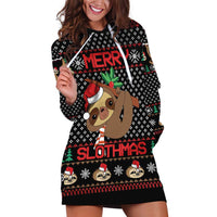 Merry Slothmas Hoodie Dress Cute Sloth Christmas DT04 - Wonder Print Shop