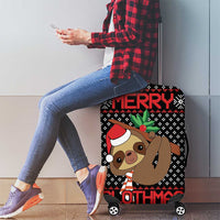 Merry Slothmas Luggage Cover Cute Sloth Christmas DT04 - Wonder Print Shop