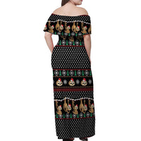 Merry Slothmas Off Shoulder Maxi Dress Cute Sloth Christmas DT04 - Wonder Print Shop