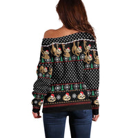 Merry Slothmas Off Shoulder Sweater Cute Sloth Christmas DT04 - Wonder Print Shop