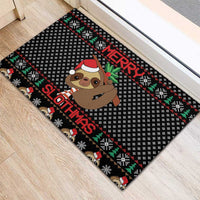 Merry Slothmas Rubber Doormat Cute Sloth Christmas DT04 - Wonder Print Shop