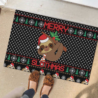 Merry Slothmas Rubber Doormat Cute Sloth Christmas DT04 - Wonder Print Shop