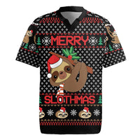 Merry Slothmas Rugby Jersey Cute Sloth Christmas DT04 - Wonder Print Shop