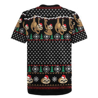 Merry Slothmas Rugby Jersey Cute Sloth Christmas DT04 - Wonder Print Shop