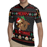 Merry Slothmas Rugby Jersey Cute Sloth Christmas DT04 - Wonder Print Shop